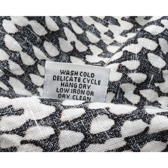 Bryn Walker Dress Black White Print Linen Misses Size M - Picture 7 of 7